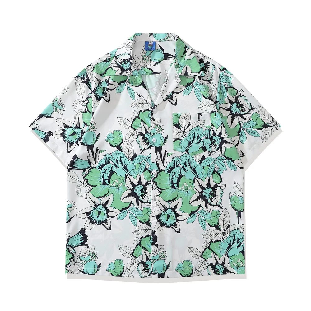 

Dark Icon Full Printed Hawaiian Shirts Summer Thin Cool Material Men Women Holiday Beach Shirt