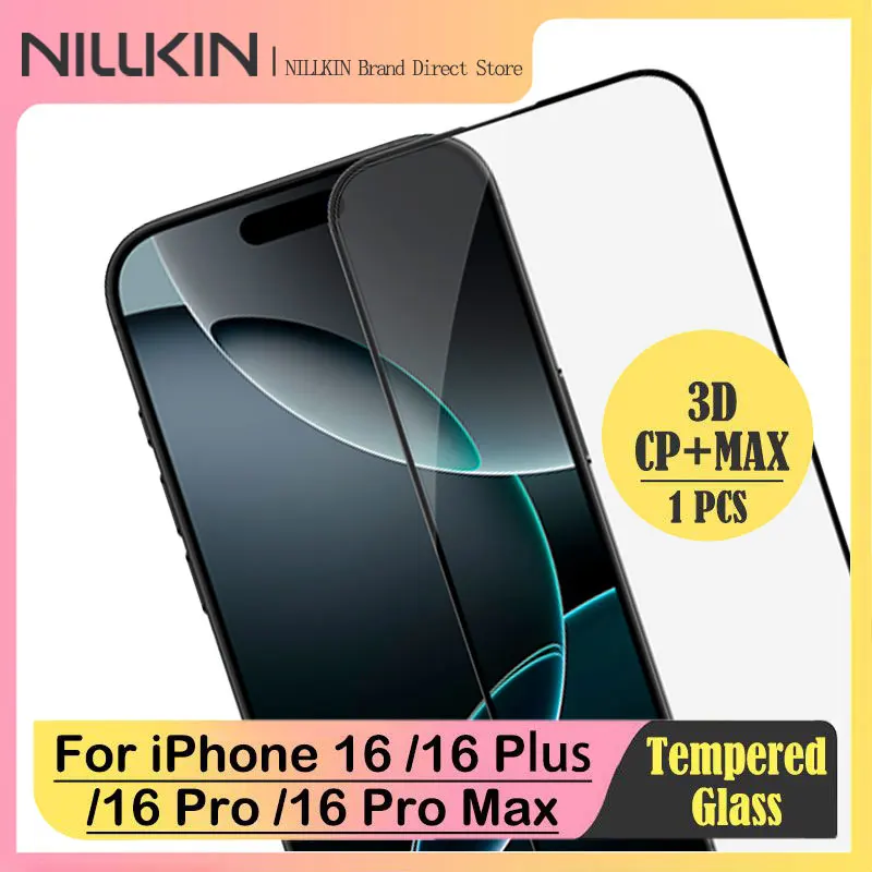 

NILLKIN 3D CP+ MAX Full coverage Anti-explosion Tempered Glass Screen Protector for iPhone 16/16 Plus/16 Pro/16 Pro Max HD Film