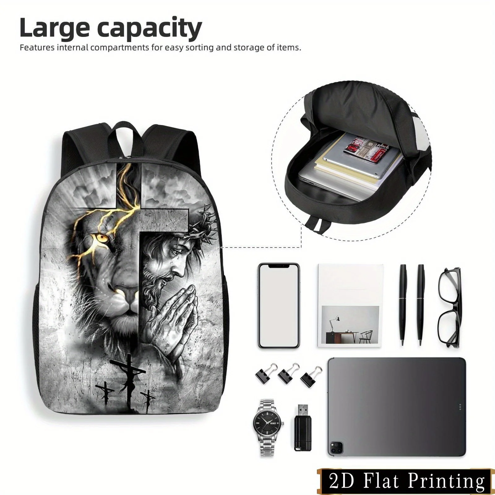 

Personalized casual student backpack simple and stylish backpack. Creative design backpack for young people, lightweight