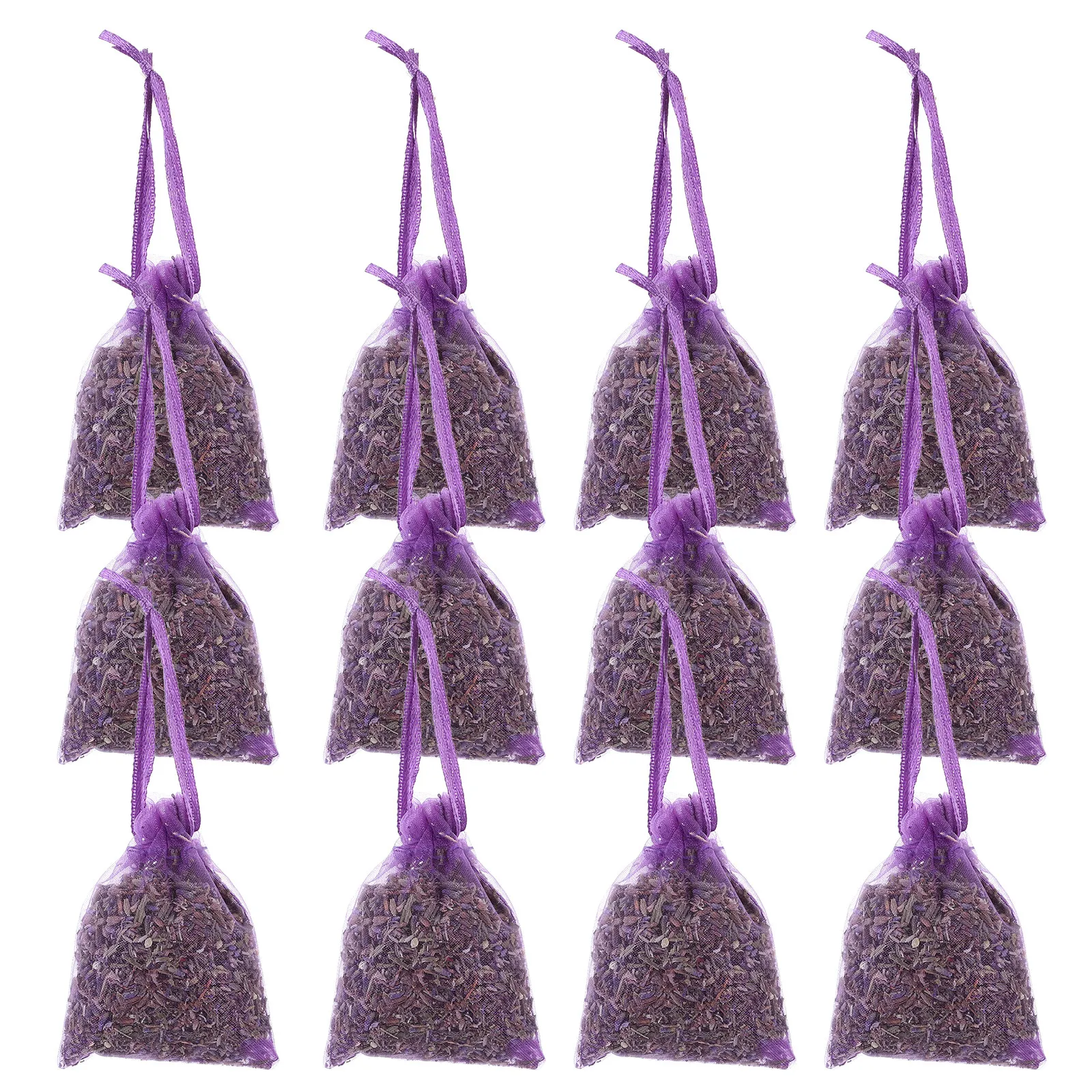 12Pcs Lavender Sachets Drawstring Hanging Sachet Bags Wardrobe Drawer Freshener Natural Fragrance Scented Sachet Pouches