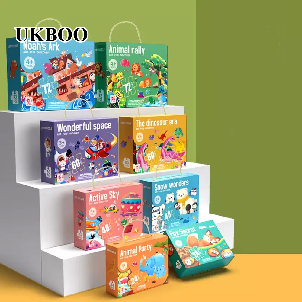 UKBOO Jigsaw puzzles, Paper Multiple Themes Fox Ocean Space Forest Pattern Puzzle Set, Leisure Assembly Game, Desktop Art Decor
