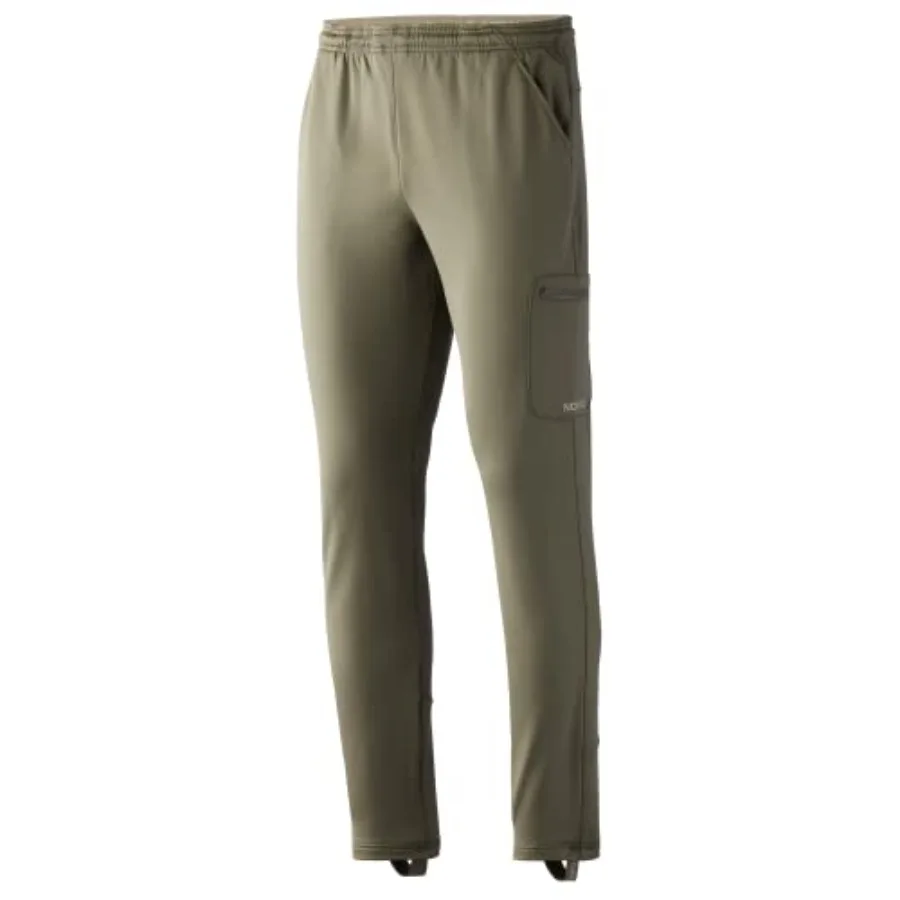 

Men's utility wader pant for fishing, mid-weight fleece with stirrups, black, water-resistant and durable