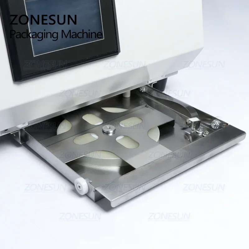 ZONESUN-máquina flejadora automática Opp, empacadora de verduras de supermercado termofusible para salchichas, máquina flejadora de cinta para alimentos