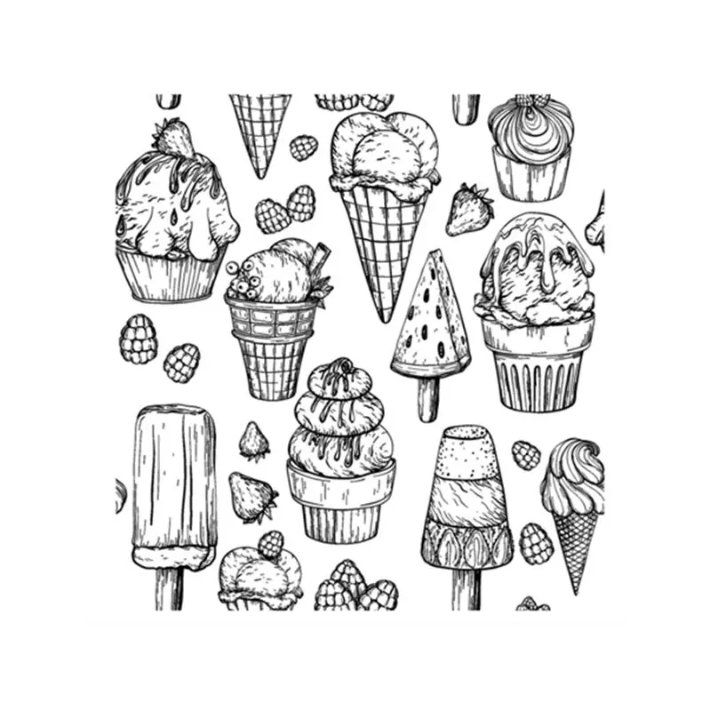 10x10cm Clear Stamps For Scrapbooking Card Making Cat Dog Hen Ice Cream Background Craft Card Without Cutting Dies