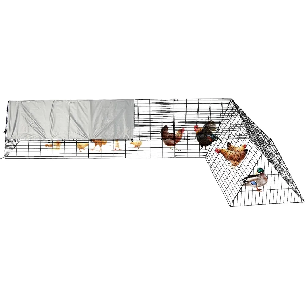 

large metal chicken coop, chicken tunnels for outside, portable chickens run with waterproof and anti-uv cover, cage rabbit duck