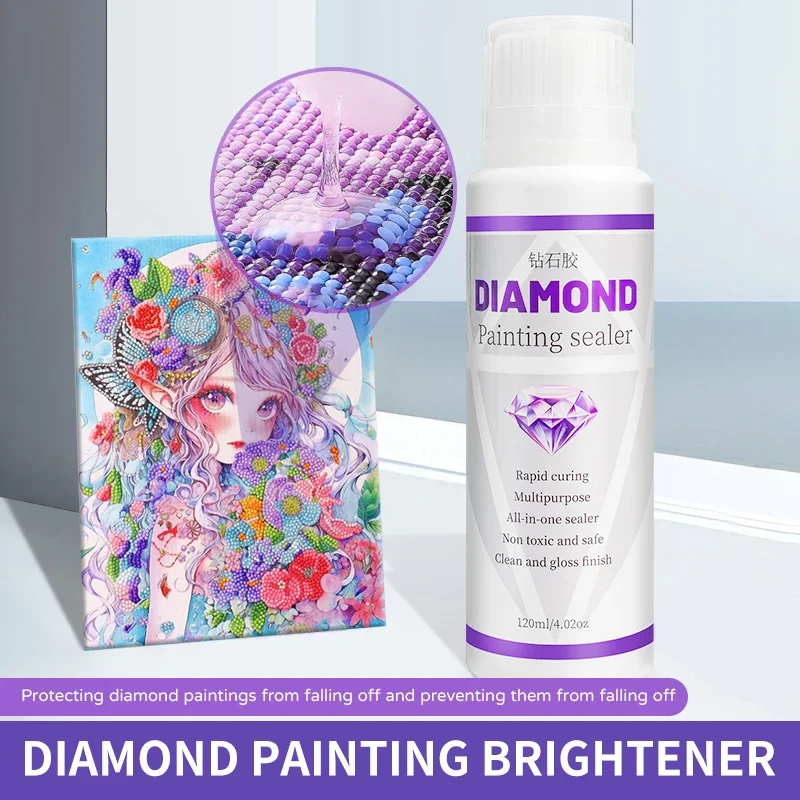 

5D Diamond Painting Art Glue, Diamond Painting Sealer, Permanent Hold and Shine Effect Sealer, Puzzle, 120ml