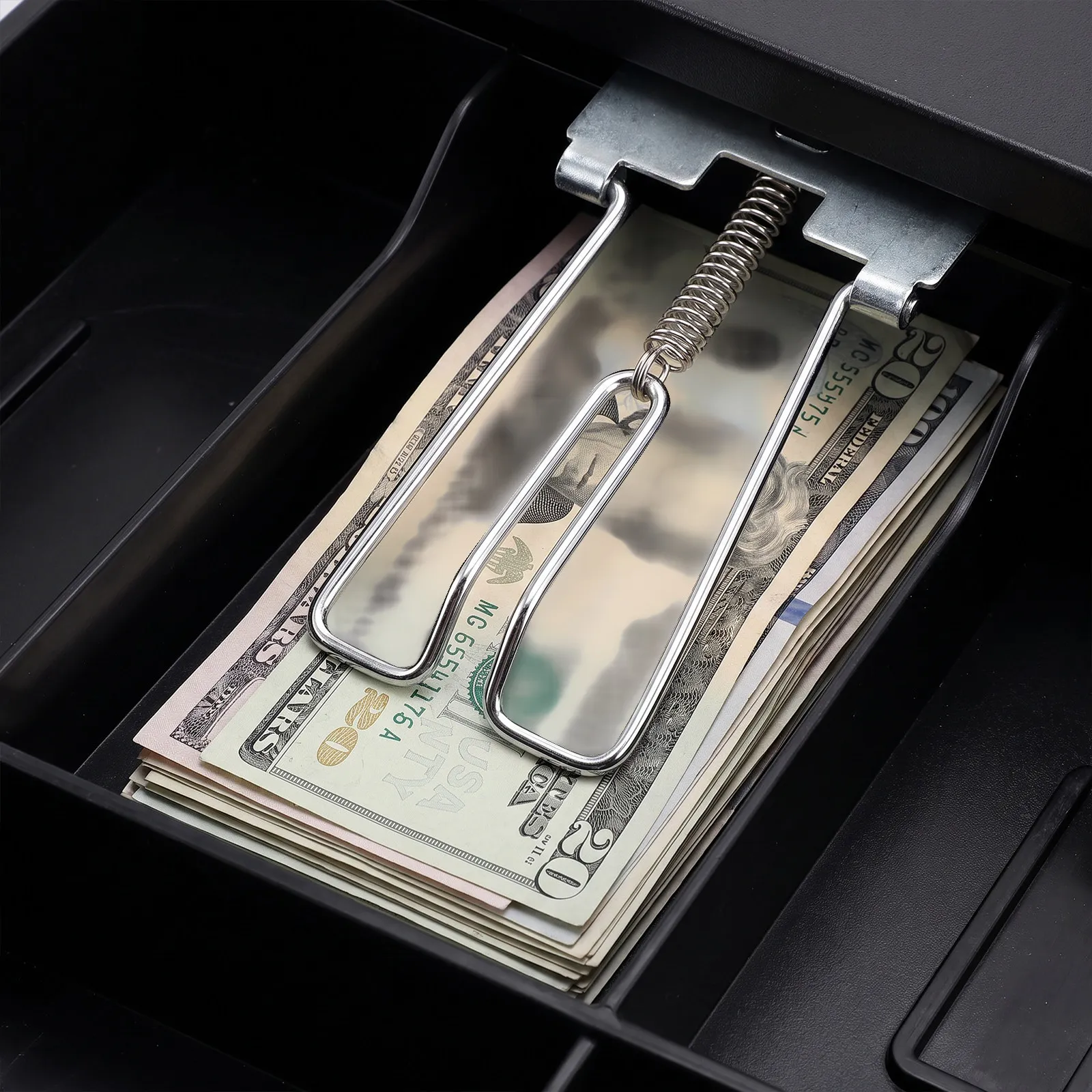 6Pcs Cash Register Tray Clips Metal Money Clips Replacement for Cash Drawer Insert Clamps Cashier Supplies Metal Money Clip