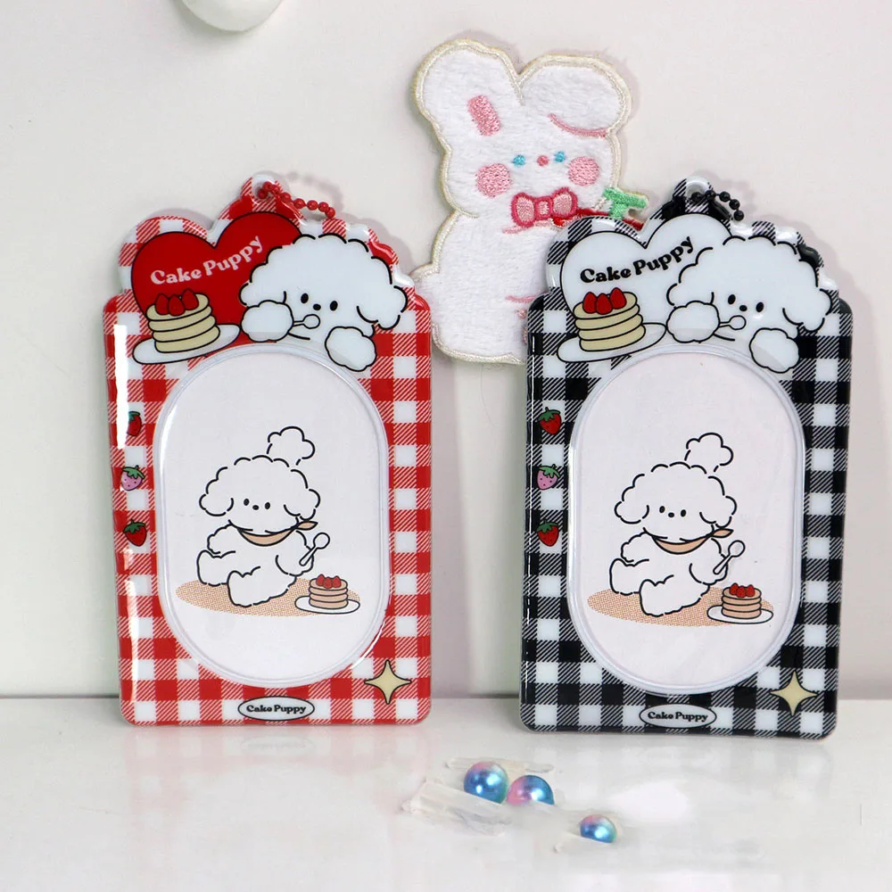 3 inch PVC Photocard Holder Cartoon Cute Puppy Student ID Bus Card Case INS Idol Small Card Protector Photo Sleeves Card Holder