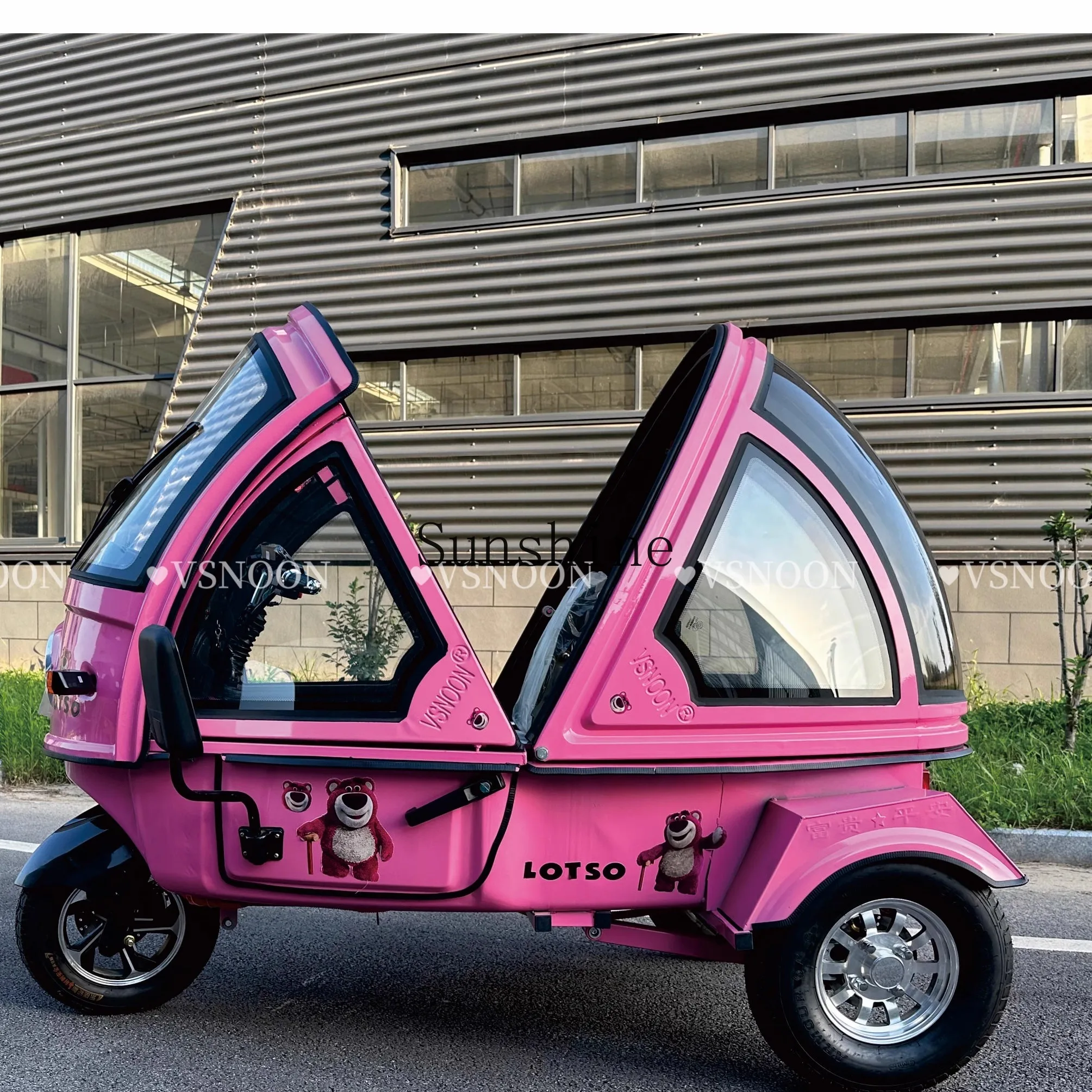 طفل نقل صغير مغلق بالكامل مع دراجة ثلاثية العجلات كهربائية قابلة للطي للبالغين #3