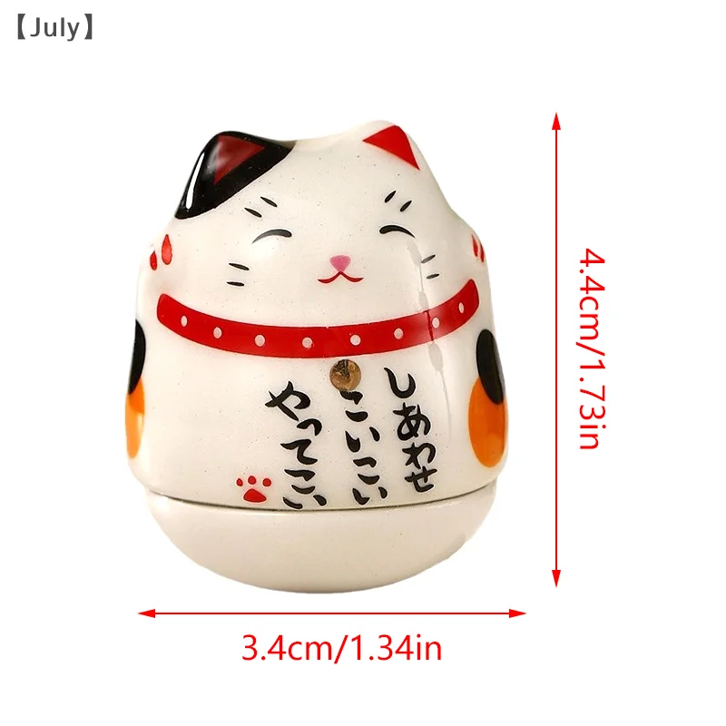 Japanese Ceramic Lucky Cat Tumbler Daruma Crafts Cartoon Lucky Cat Ornaments Landscape Home Decor Fortune Cat Statue Figurines