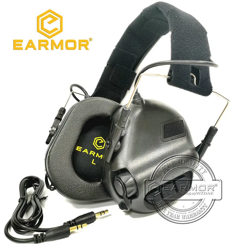 EARMOR M31 Tactical Headphones & ARC Rail Adapter Airsoft Noise Cancelling Earmuffs Electronic Noise Cancelling Headphones