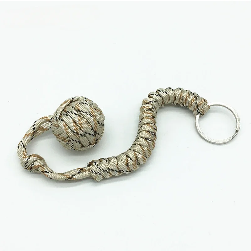 Monkey Fist Steel Ball For Girl Personal Safety Protect Outdoor Security Self Defense Stick Survival Keychain Broken Windows