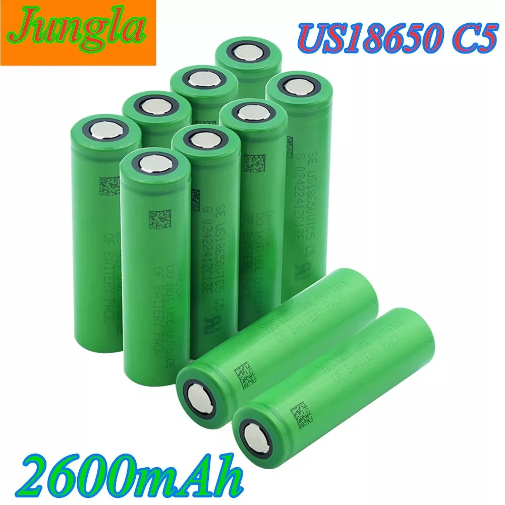 3.7V18650 Rechargeable Lithium Battery VTC5 2600MAH High Capacity Replace for LED Lamp Flashlight for Laser Pen Small Fan Tools