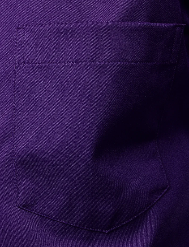 Chemise habillée en fibre de bambou pour hommes, chemises décontractées, coupe couvertes, élastique, sans repassage, facile à entretenir, bureau, mariage, chemise formelle, violet, zones me