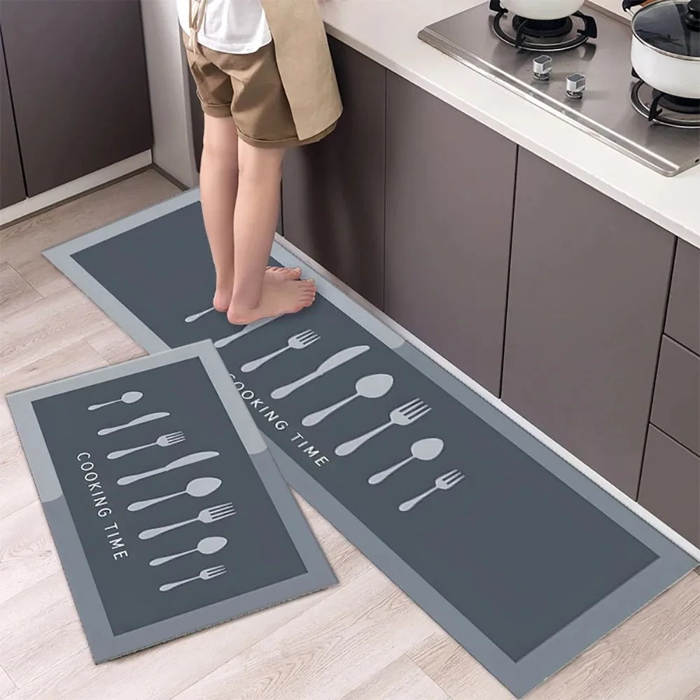 

Anti-slip Kitchen Floor Mat Runner Rugs Oil-proof Waterproof PVC Carpet Home Decoration Long Strip Mats Non-slip Rug שטיח למטבח