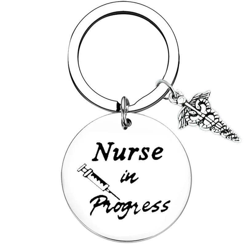 Hot  Medical Nurse Key Chain Ring Nurse Inspirational Gift keychains pendant Nurses Student Nurse in Progress Future Nurses Gift