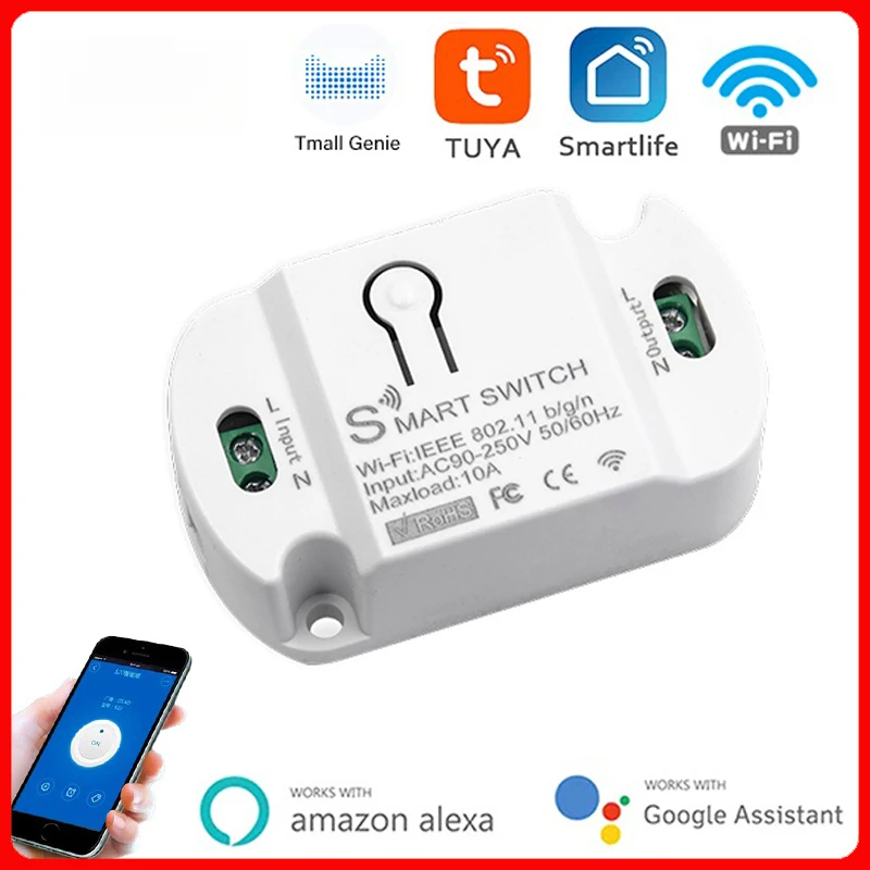 Tuya WiFi Smart Switch Wireless Controller Universal Breaker Timer Life Work with LED Light Switch Alexa Google Home Accessories