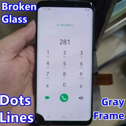 Repair Edge Screen Separete Glass Practice Lcd For Samsung Galaxy S9 G9600 G960F G960A G960U S9 Broken Glass Touch OK DOT + LINE