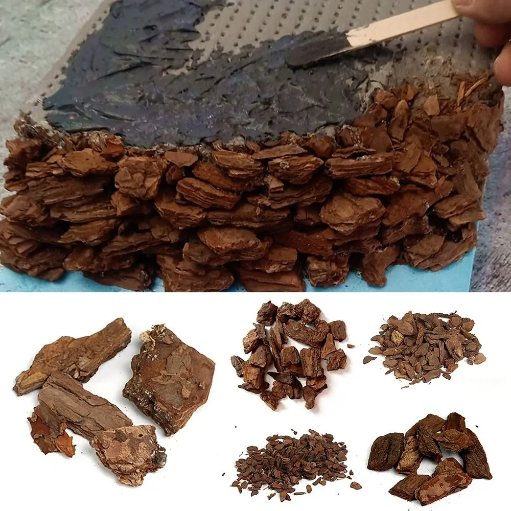 50g Bark Fairy Garden Micro Landscape Mountain Platform Sand Table Layout Simulation Bench Rock Stone Scene Model