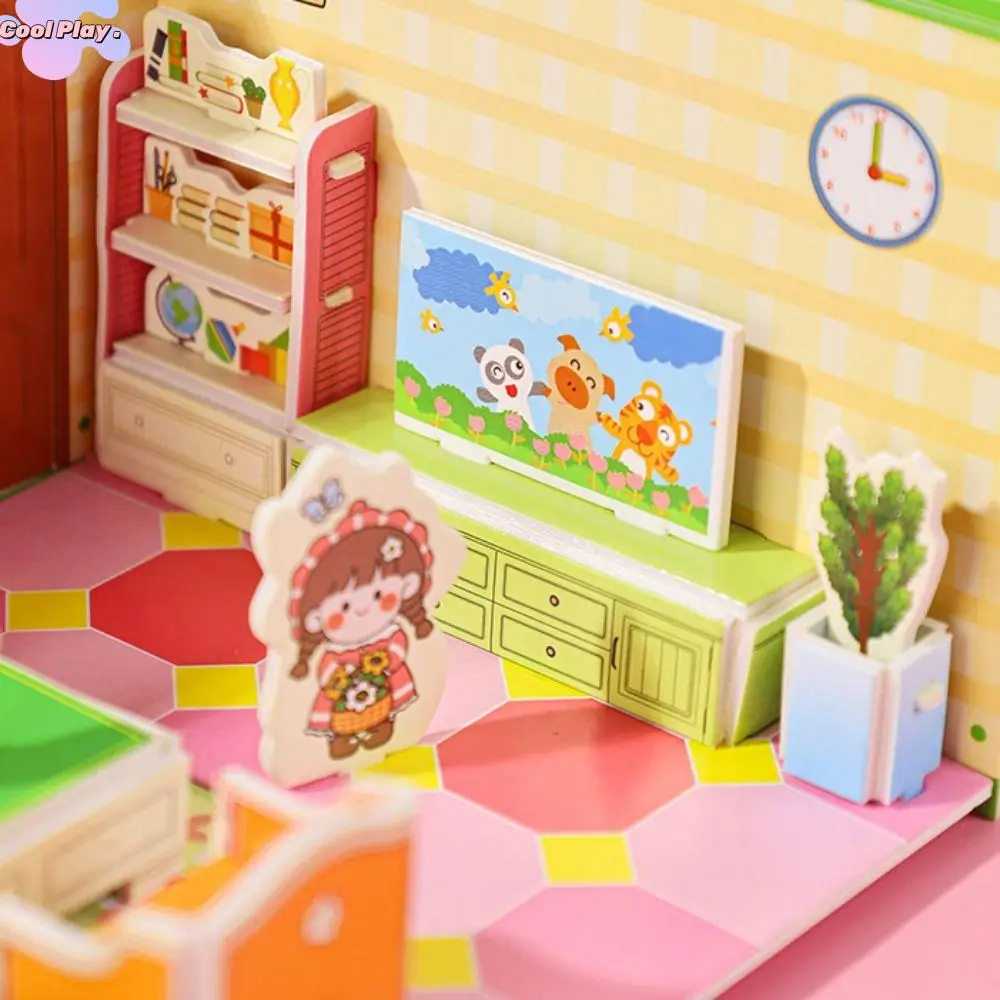 

3D Model 3D Room Model Puzzle Toys Bedroom Kitchen 3D Room Cardboard Miniatures Room Room Model Craft Toys Birthday Gift