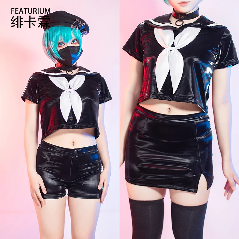 

Featurium[CW. Schoolwear TYPE HS-37A]Reflective Fabric Glossy Sailor Suit Shorts Skirt