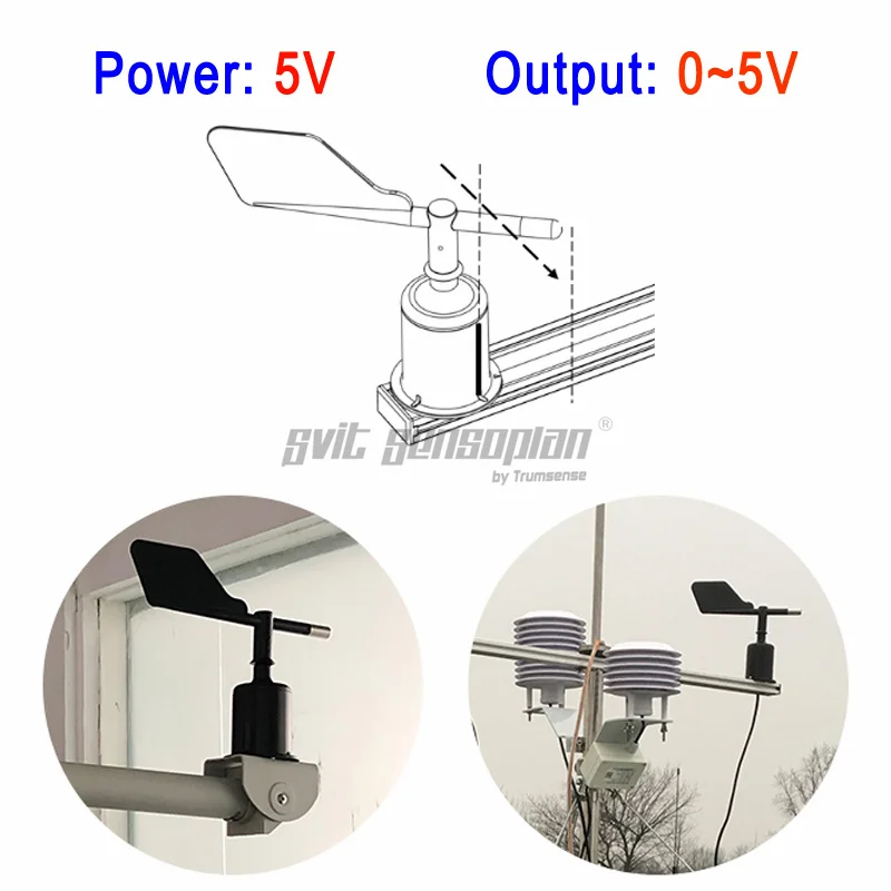 

Trumsense STTWD505 360 Degree Wind Direction Sensor DC 5V Power 0 to 5V Voltage Output Compliant with the CIMO Guide of WMO