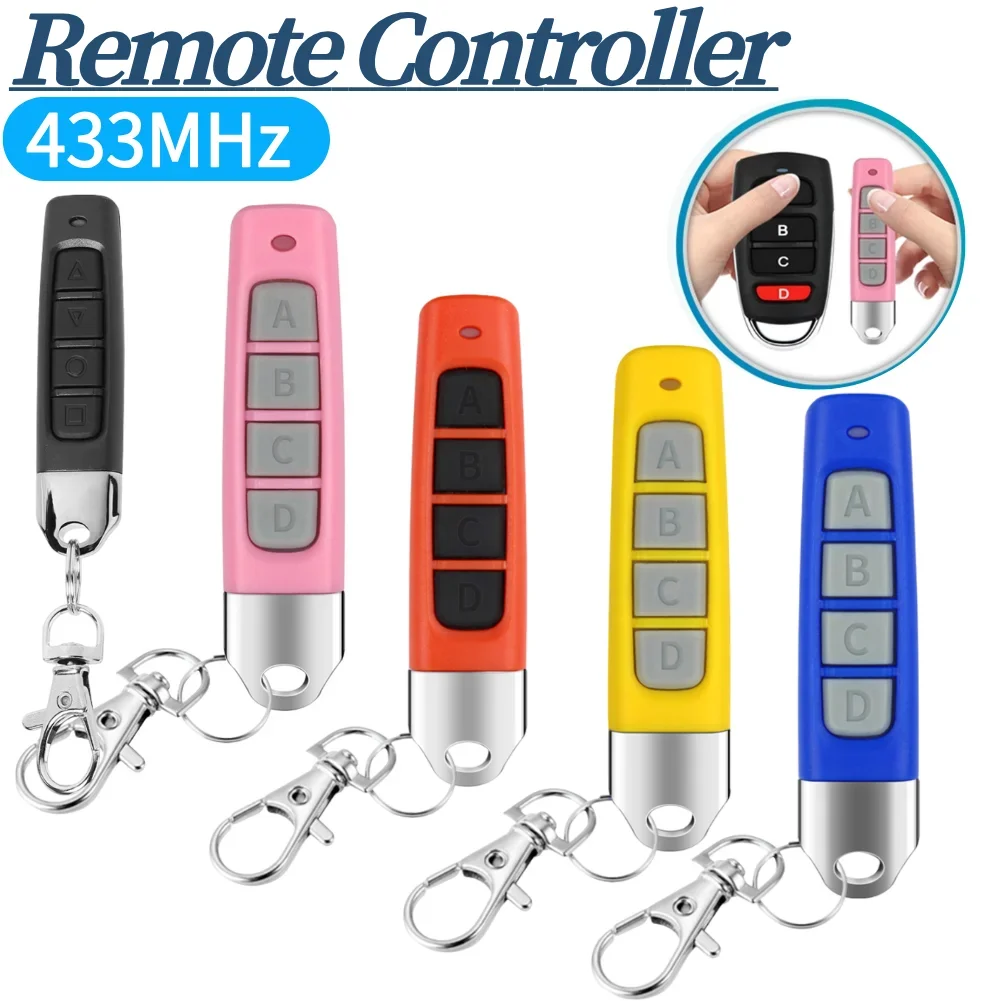 433 MHz copie télécommande alimenté par batterie 4 touches télécommande multifonctionnelle télécommande apprentissage copie pour porte de garage