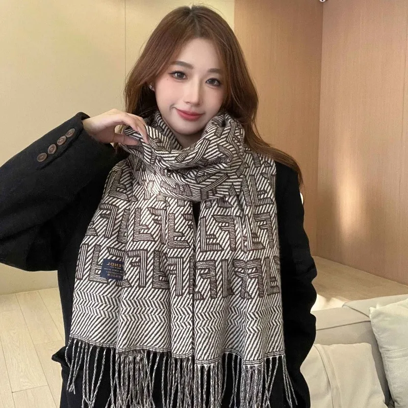 

Осень-зима, новый шарф из искусственного кашемира с принтом синей птицы, офисная шаль для сна, корейский стиль, универсальная эстетика