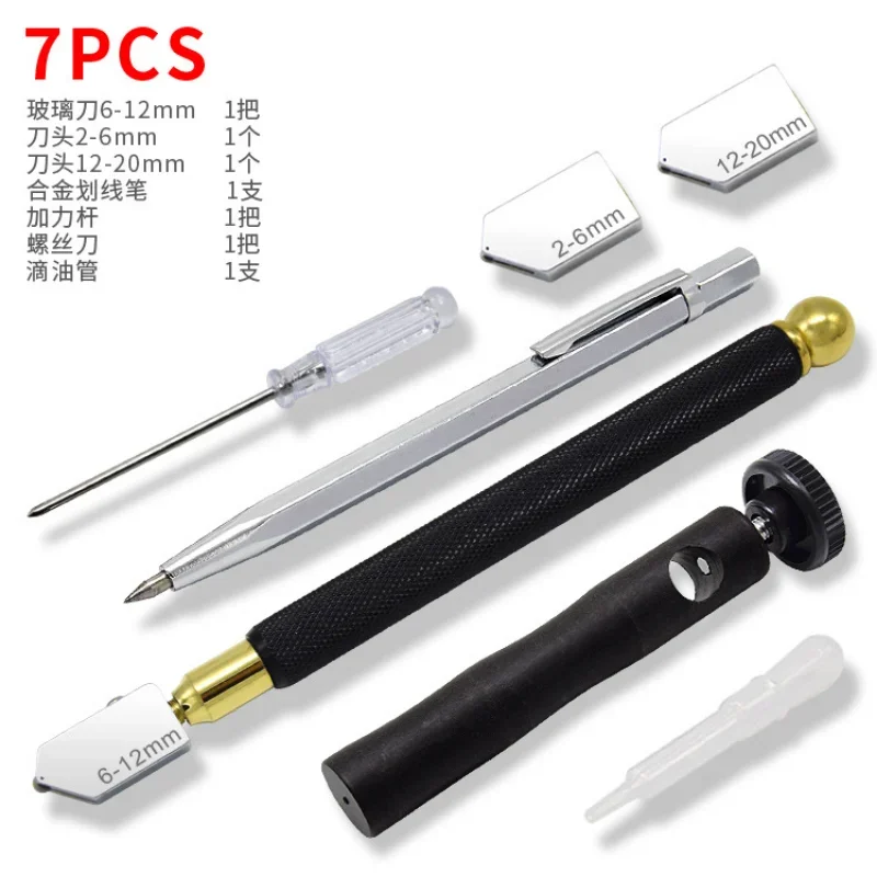 Hot Sale Professional Glass Cutter Diamond Tip Anti-slip Metal Handle 3-15mm Cutting Tool Construction Tools Mirror Cutter Tool