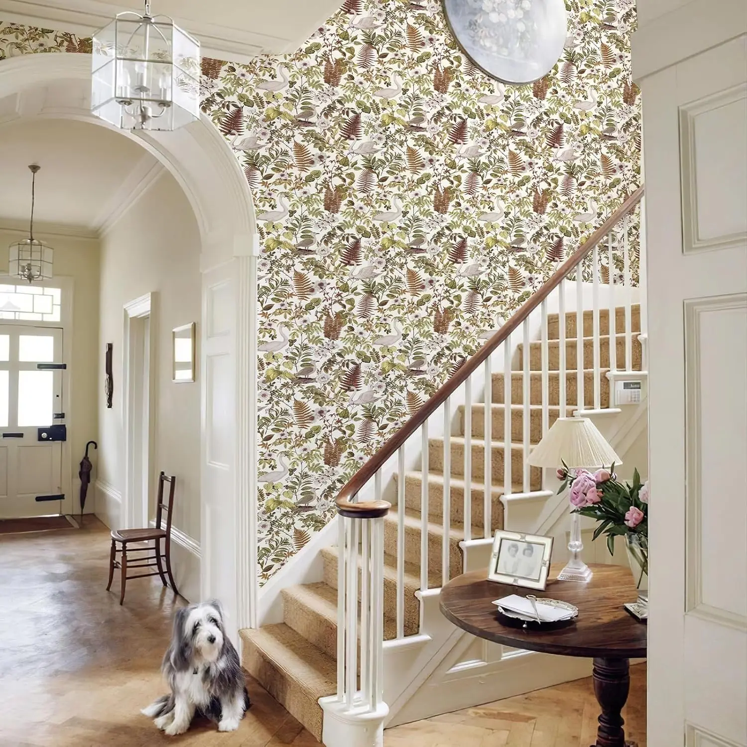 Papel tapiz Floral de pelar y pegar, papel tapiz autoadhesivo de bosque bohemio, papel de Contacto extraíble de hojas tropicales para dormitorio de guardería