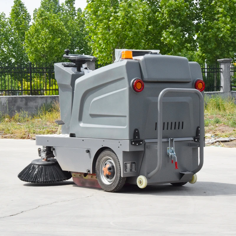 Customized Industrial Ride-On Heavy Duty Electric Floor Sweeper Machine 48V Battery 2-4 Hours Work Burnishing For Street & Wareh