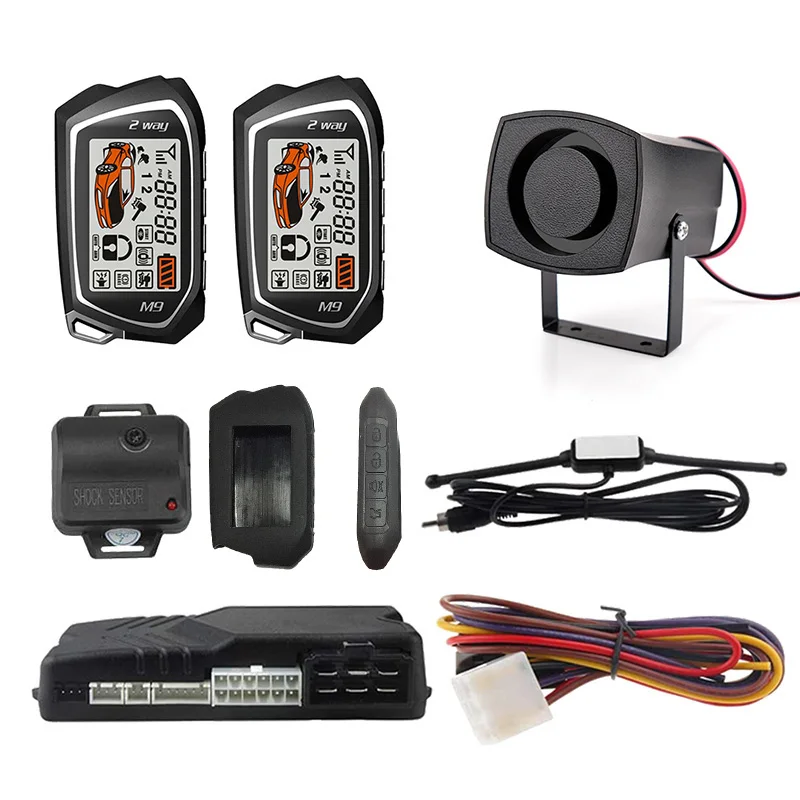 Duitsland Spy Two Way Auto Alarm Systeem Remote Draadloze Motor Start Security 2 Lcd Controle 5000Meter Benzine Diesel 12V Universele