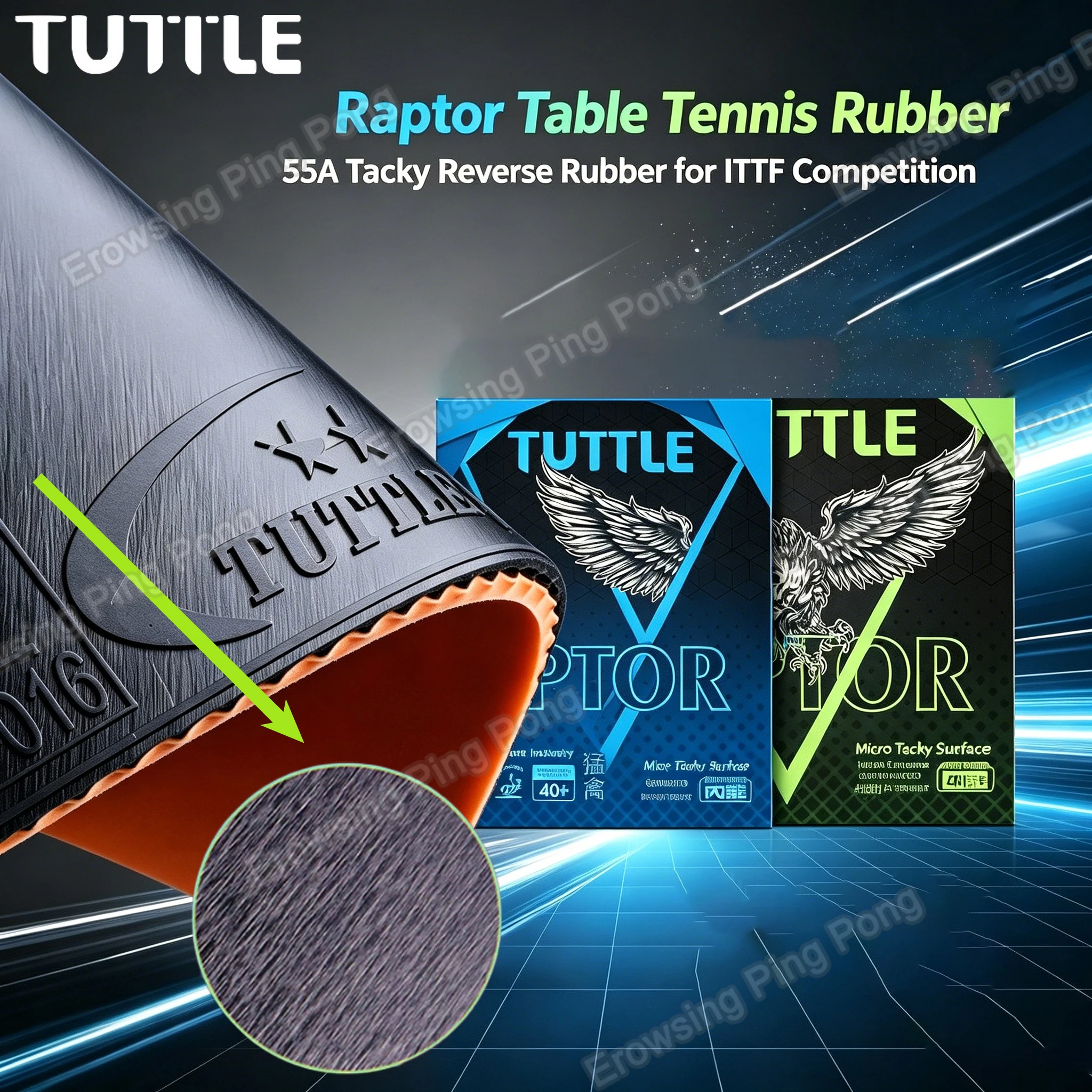 Badminton Background - Goma de Tenis de Mesa TUTTLE