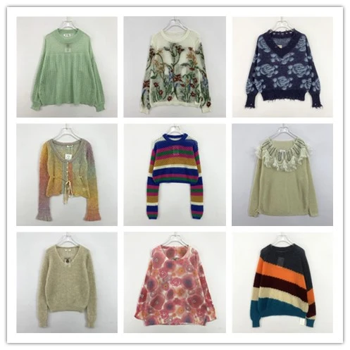 

Sweet Lightweight Sea Silk Vintage Sweater Loose Fit Soft Girl Sle Floral Embroidery Print Long Sve round Ne Knitwear