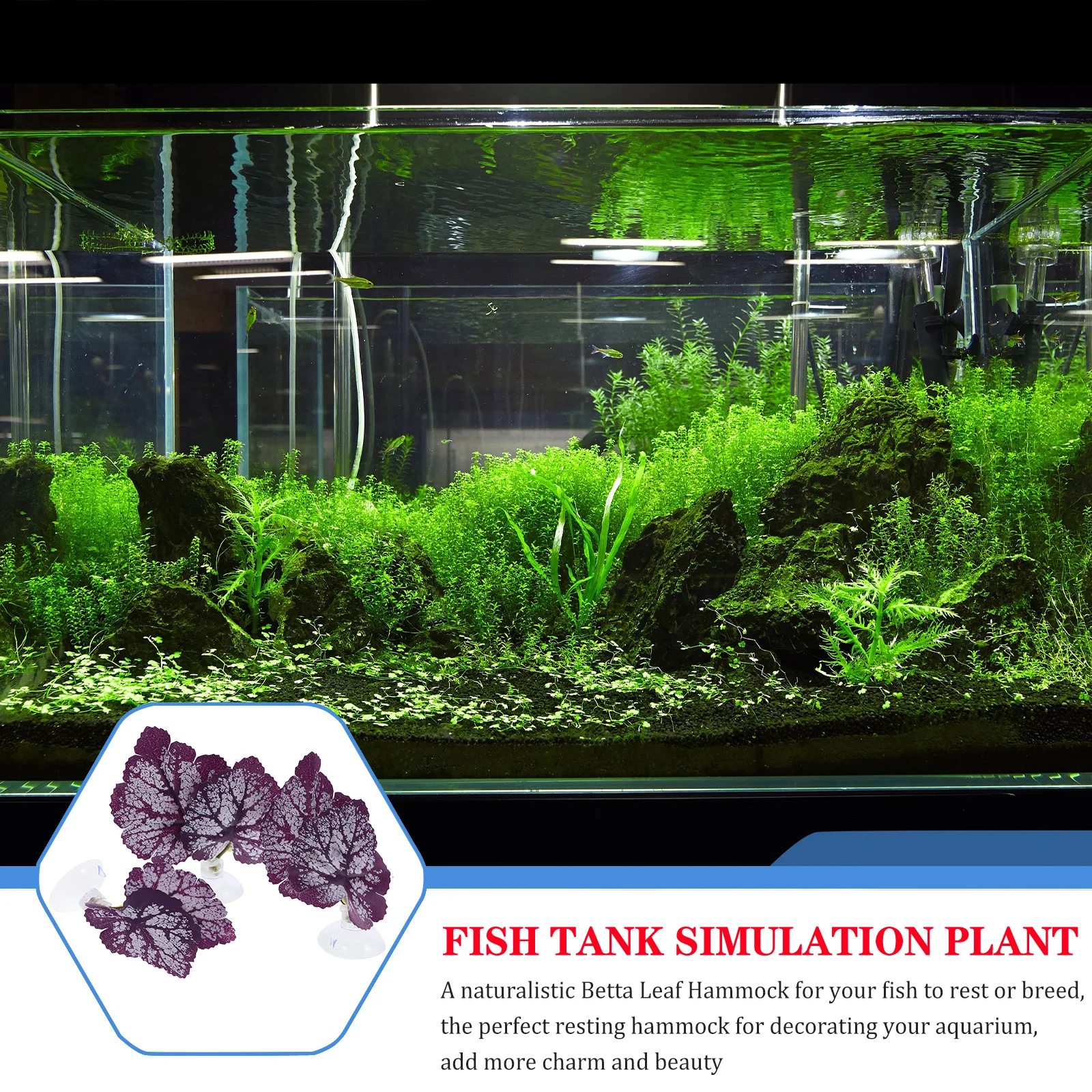 

3Pcs Betta Leaf Resting Hammock Plastic Aquarium Fish Bed Spawning Ground Tank Decoration Suction Cup Betta Leaf