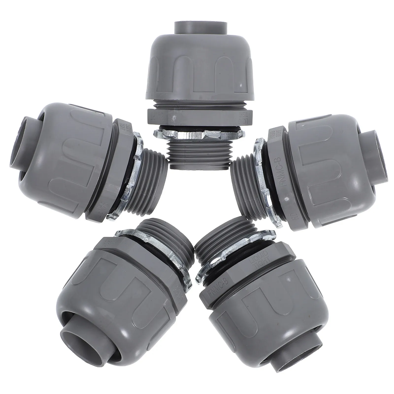 

5Pcs Conduit Connector Flexible Plastic Npt Thread Direct Head Easy Install Electrical Cable Replacement Fittings Conduit