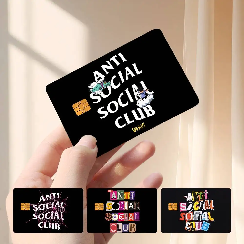 A-ANTI SOCIAL SOCIAL CLUB Card Stickers Credit Card Protector Stickers Resist Scratches And Abrasions