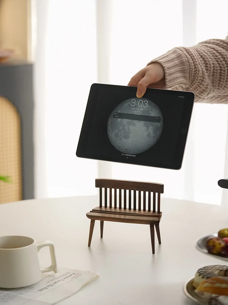 

Black Walnut Mobile Phone Stand Home Decor Luxury Desktop Decoration Small Asset Mobile Phone Holder Bathroom Accessories