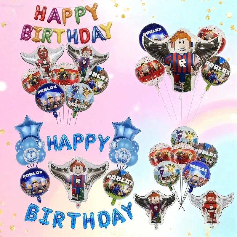 Cartoon ROBLOXS Figur Geburtstags-Folienballons Themenparty-Spielzeug DIY-Zubehör Babyparty-Geschenk Spiel-Geschenk Zahlenballon Männer-Spielzeug