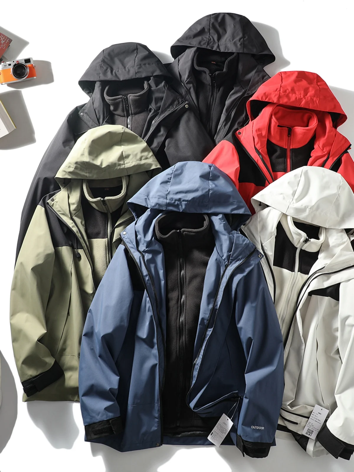 

Outdoor Tee-in-One Men's Winter Fce Lined Detachable Warm Windproof Waterproof Couples Jaet Faionable Urban Sle