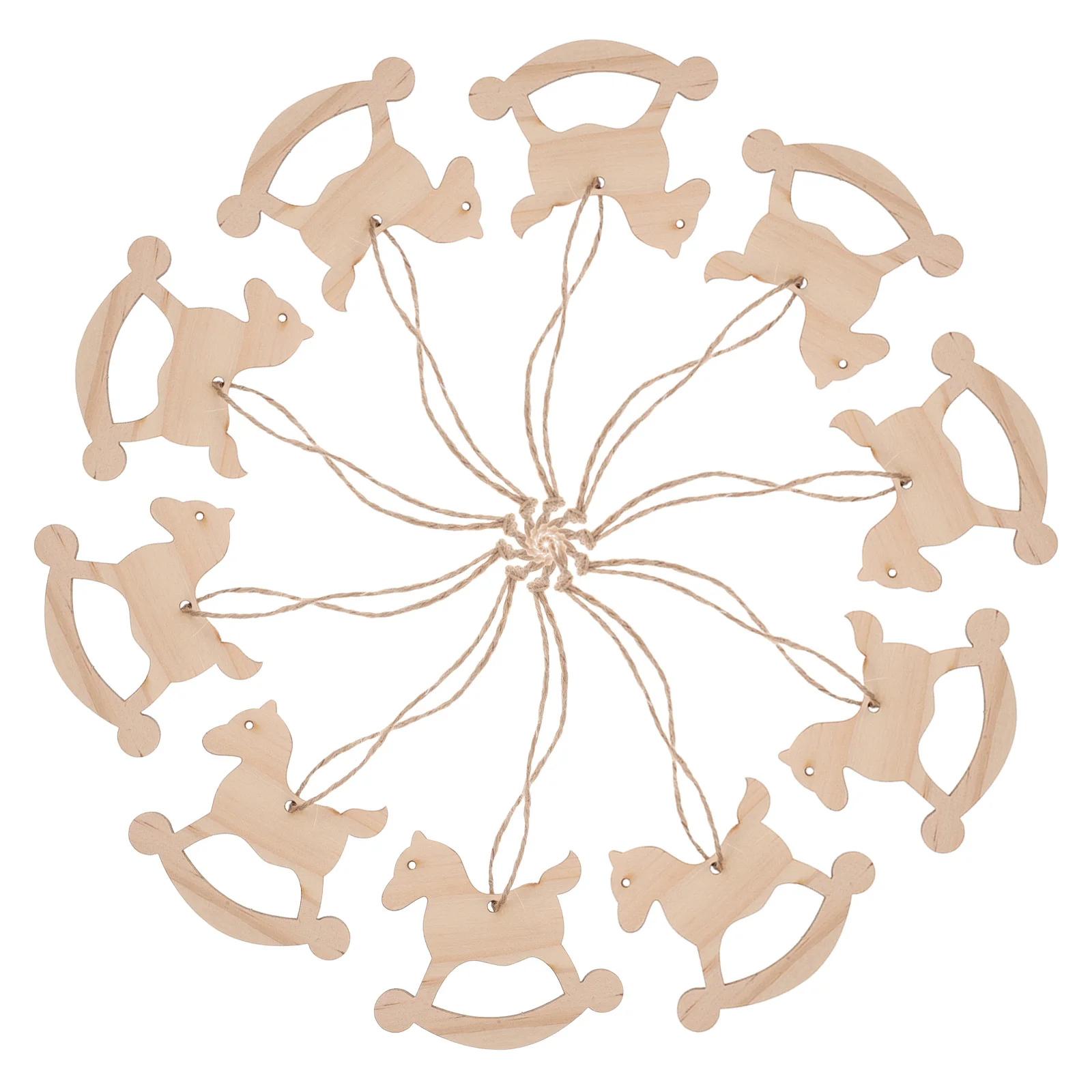 

10pcs Wooden Hanging Pendant For Christmas, Diy Wooden Cutouts Craft Ornament, Christmas Tree Decorative Props, Holiday Home