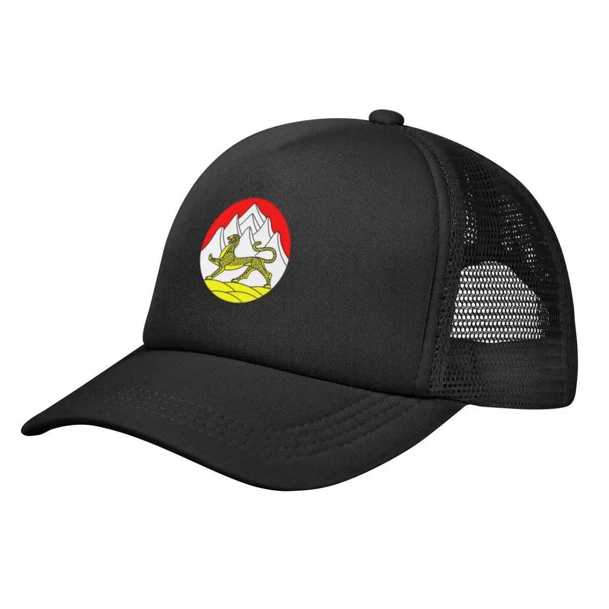 National Emblem Of The Republic Of North Ossetia Baseball Cap Vintage Baseball Mesh Trucker Cap Hat