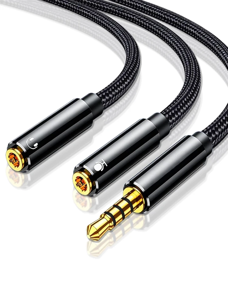 Hoofdtelefoon Splitter Audio Kabel Adapter Jack 3.5mm Male naar 2 Vrouwelijke Oortelefoon Y Splitter Verlengsnoer voor Telefoon Laptop PS5 MP3 - afbeelding 2