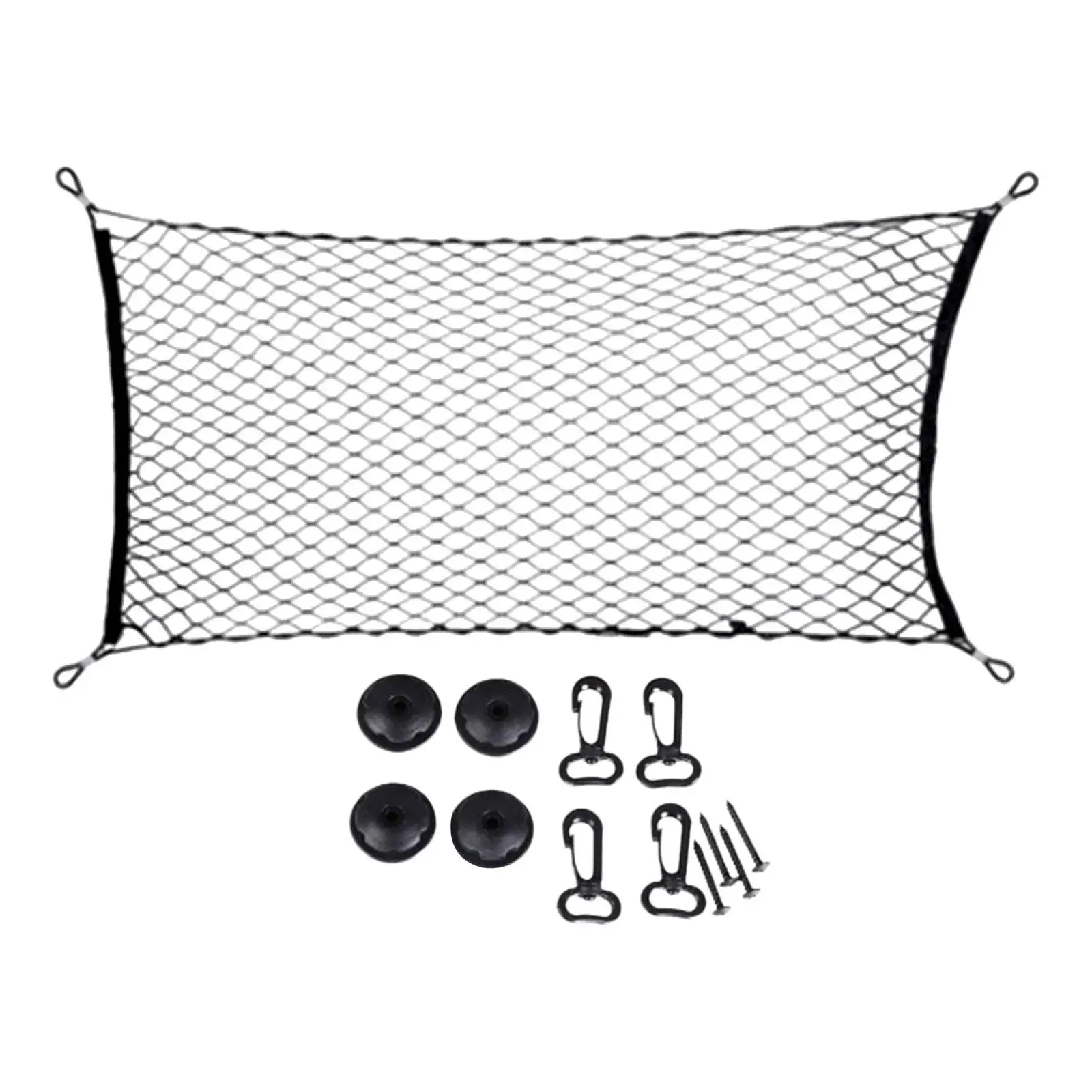 

Automotive Cargo Net Universal Elastic with Hooks Screws Car Trunk Cargo Net Cargo Storage Net for Car Trucks SUV Vehicle