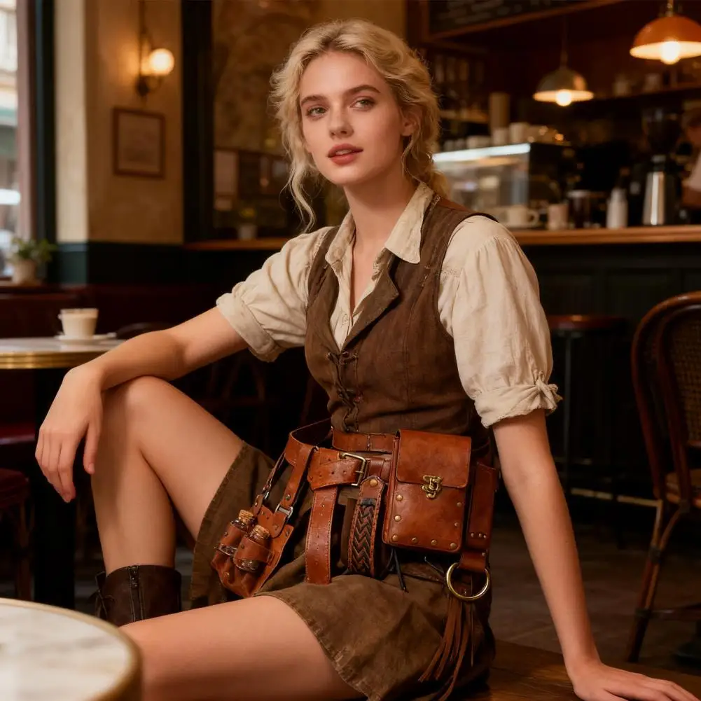 

Сумка с регулируемым поясом, поясная сумка в стиле Ренессанс, кошелек из искусственной кожи, поясная сумка с регулируемым поясным ремнем для фестиваля