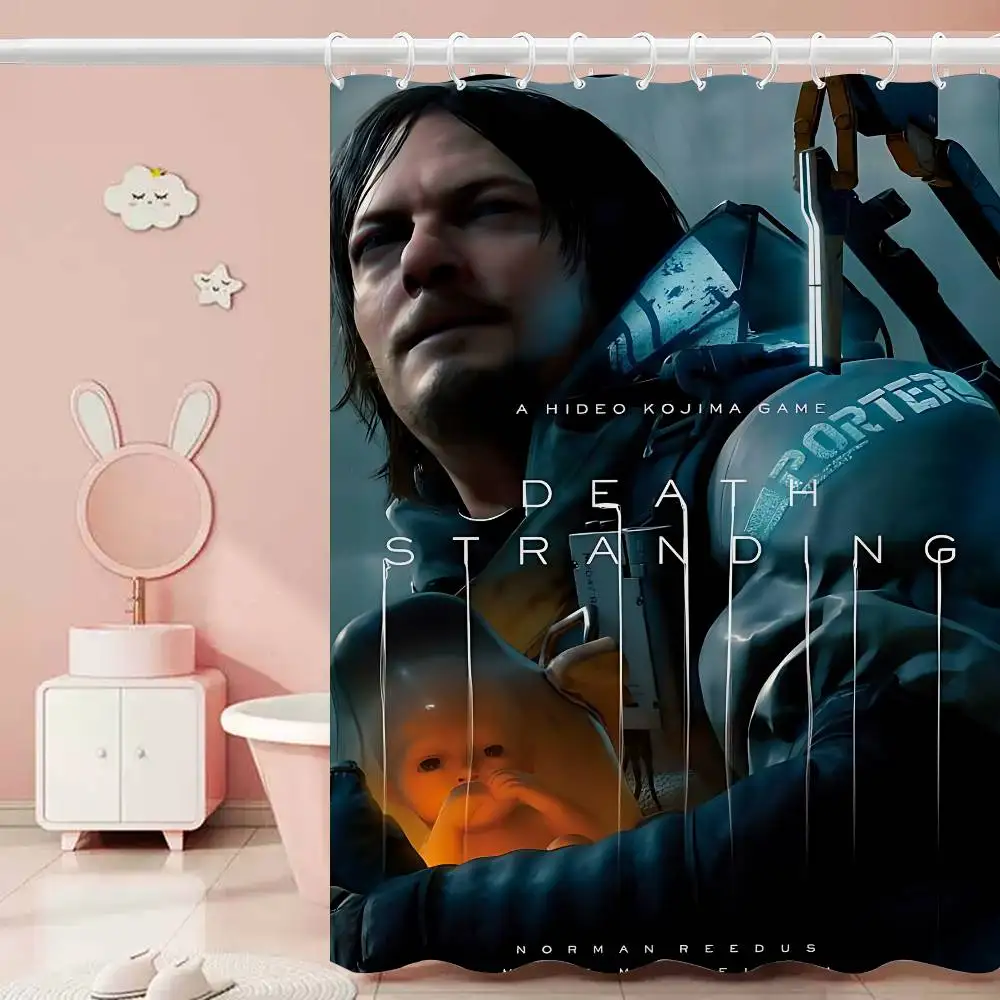 

Занавески для душа Game D-Death S-Stranding, 180 см, полиэстер, современный стиль, занавеска для ванной комнаты с крючком, водонепроницаемая забавная занавеска для душа