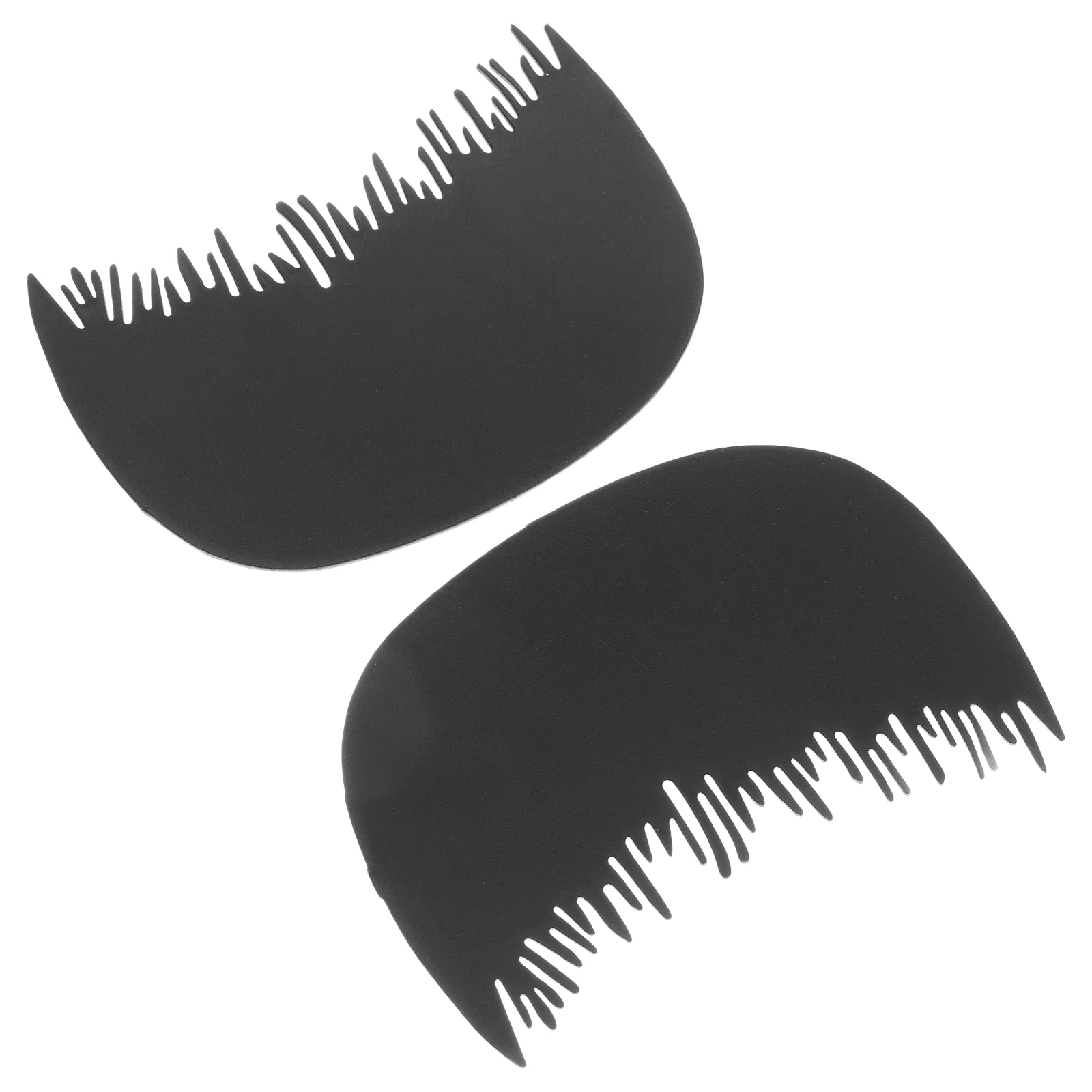 2 Pcs Double Sided Tape Fiber Hairline Comb Applicator Strands Dryer Brush Black Barber Enhancement Card