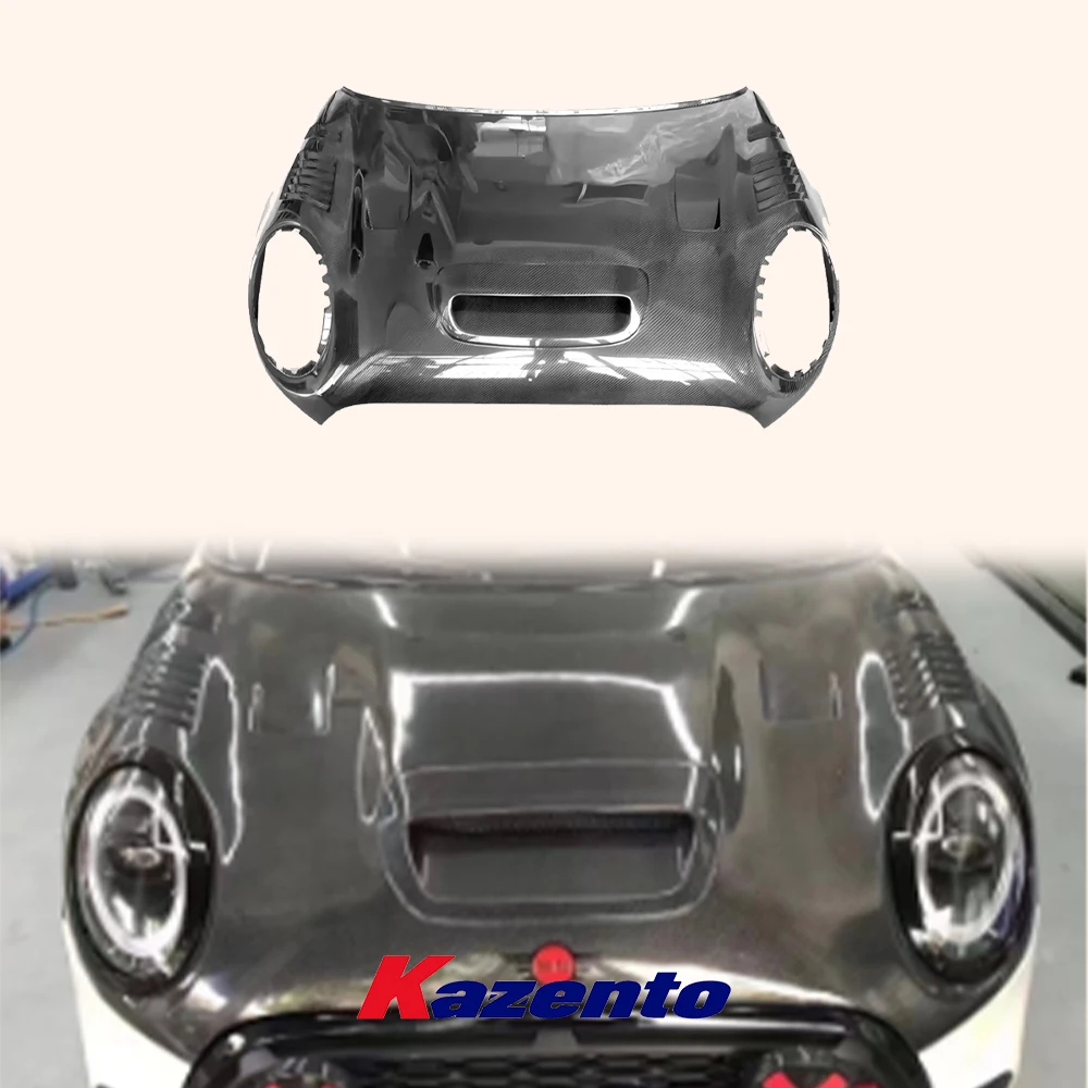 For Mini F56 Cooper Dry Carbon Fiber AG Style Vented Front Bumper Bonnet Hood