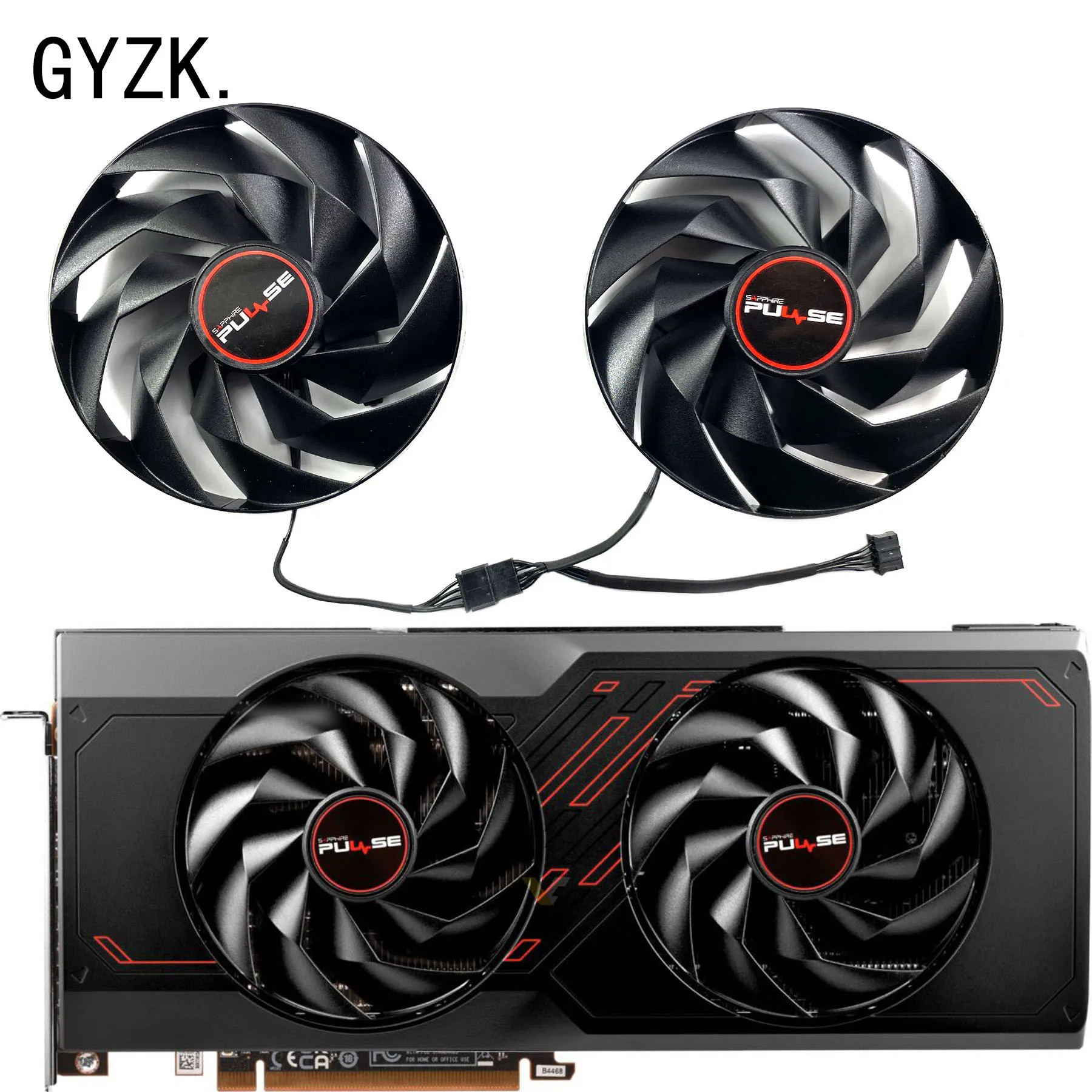 مروحة استبدال بطاقة الرسومات النبضية من الياقوت RX7600XT 7700XT 7800XT ، FD10015M12D ، جديدة