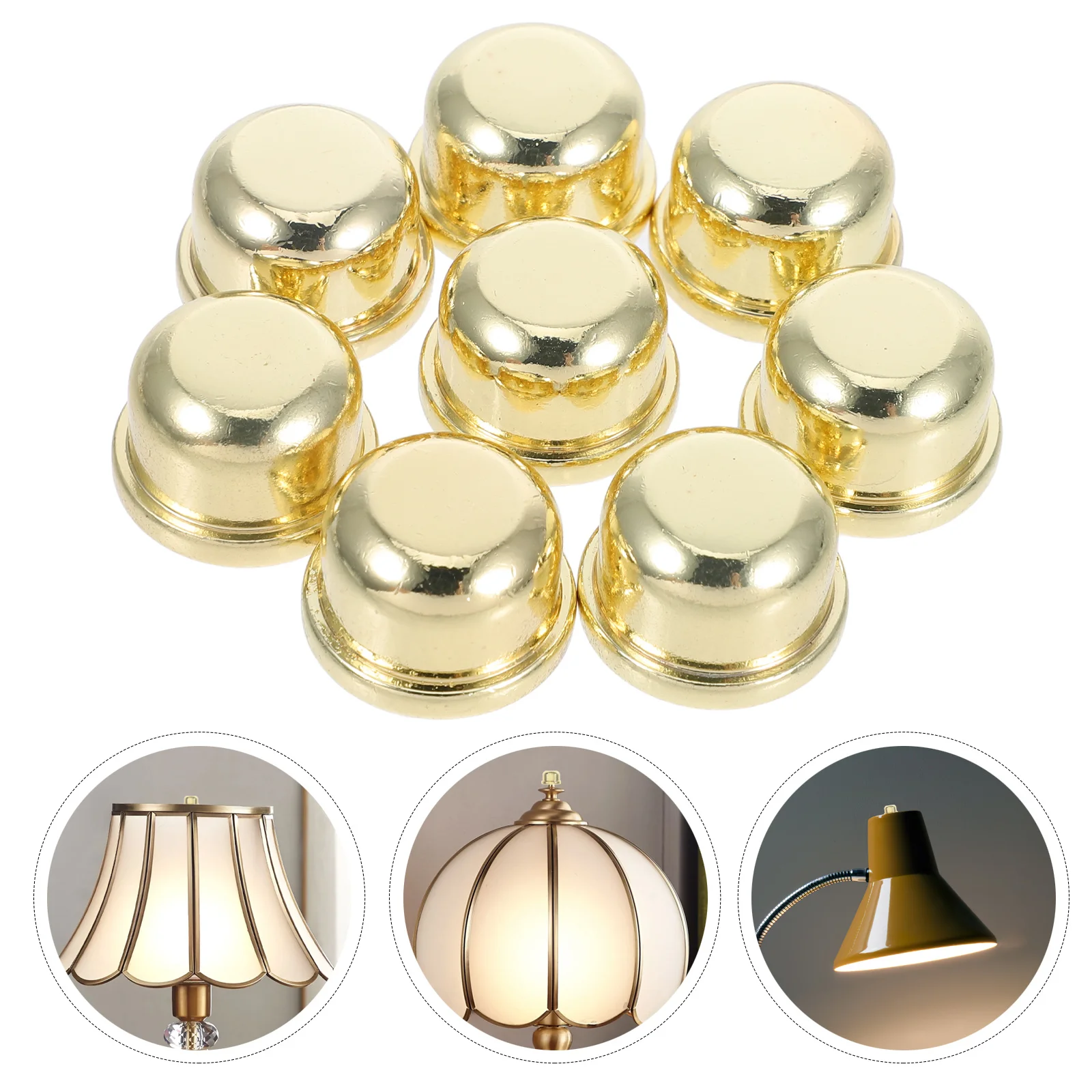 

8Pcs Lamp Shade Finial Caps Decorative Iron Ball Knob Metal Harp Top Lamp Shade Holder Replacement Accessories